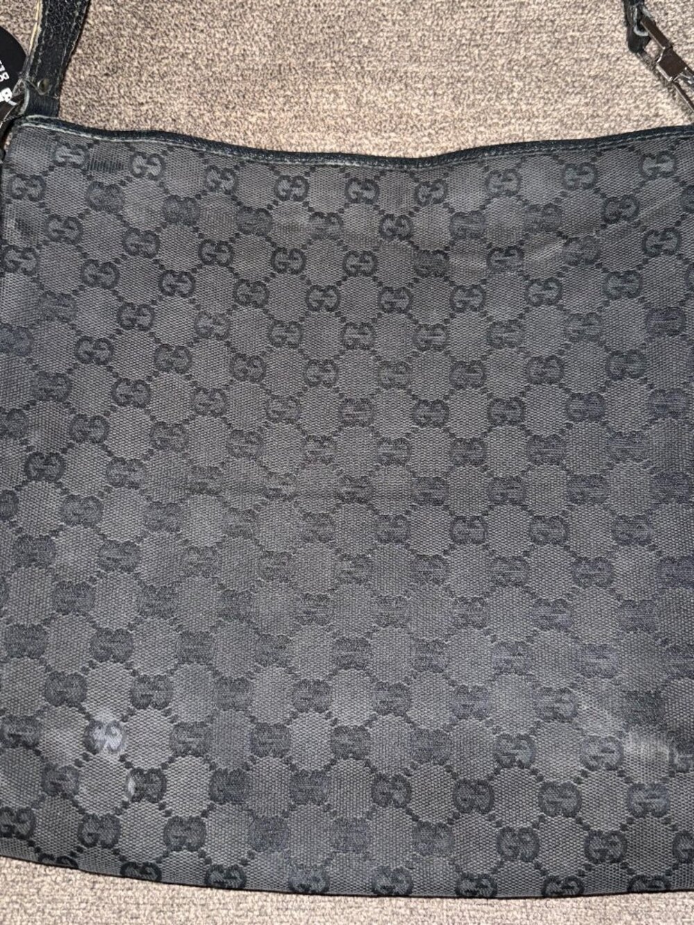 Gucci Vintage Black GG Monogram Canvas Crossbody Bag – As Is